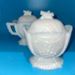 Milk Glass Creamer & Sugar set